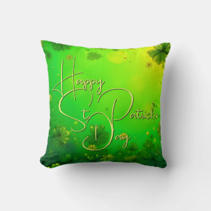 Cojín Decorativo Saludos festivos del Día de San Patricio
