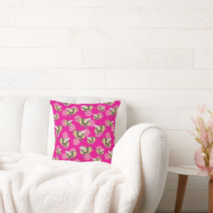 Cojín Decorativo Salva las flores rosadas de las abejas