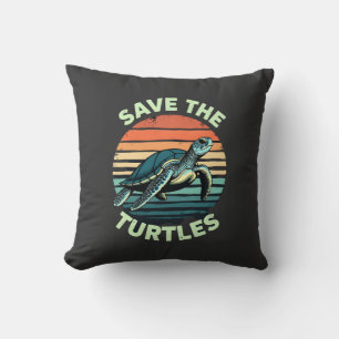 Cojín Decorativo Salva Las Tortugas Amante De Mascotas De Tortugas