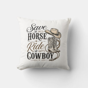 Cojín Decorativo salva un caballo monta un vaquero