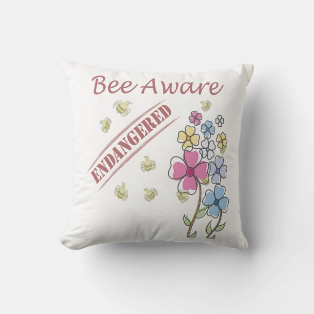 Cojín Decorativo Salvar a las abejas (Anverso)