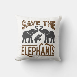Cojín Decorativo Salvemos a los elefantes amantes del elefante prot