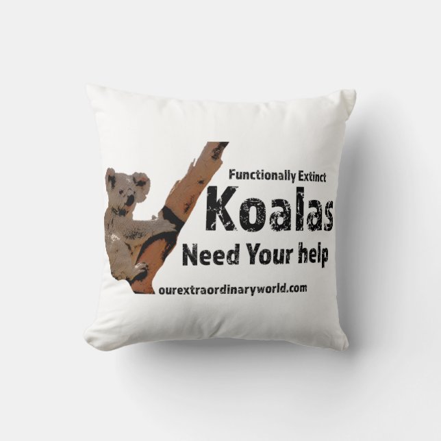 Cojín Decorativo Salven a los Koalas (Anverso)