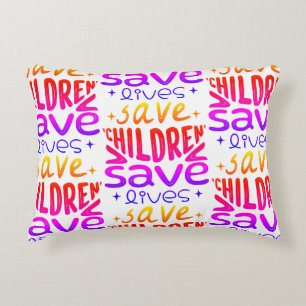 Cojín Decorativo Salven niños, salven vidas