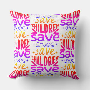 Cojín Decorativo Salven niños, salven vidas