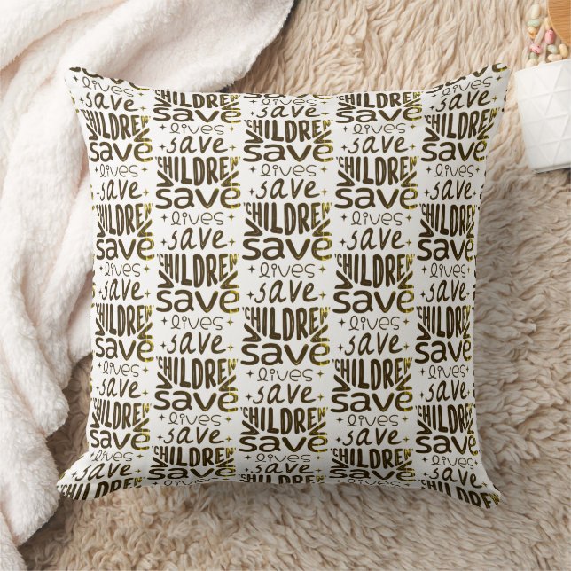 Cojín Decorativo Salven niños, salven vidas (Manta)
