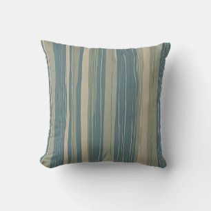 Cojín Decorativo Salvia azul teal y rayas beige