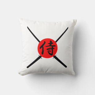 Cojín Decorativo SAMURAI - Espada y kanji