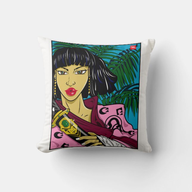 Cojín decorativo SAMURAI FEMALE (Anverso)