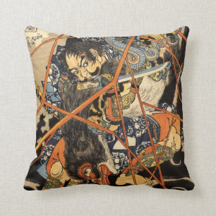 Cojín Decorativo Samurai que mata a un monstruo