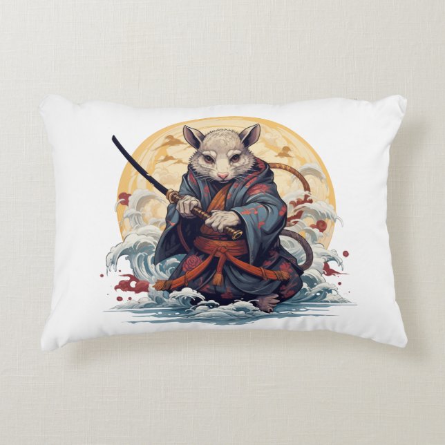 Cojín Decorativo Samurai Rat Throw Pillows (Anverso)