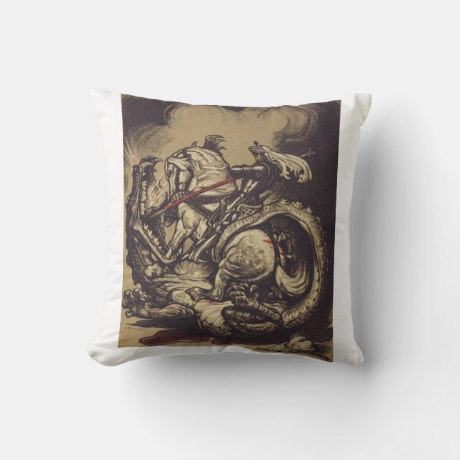 Cojín Decorativo San Jorge mata al dragón (Anverso)