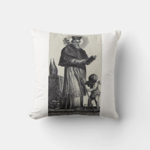 Cojín Decorativo San Patricio Apóstol de Irlanda Arte Monocromo