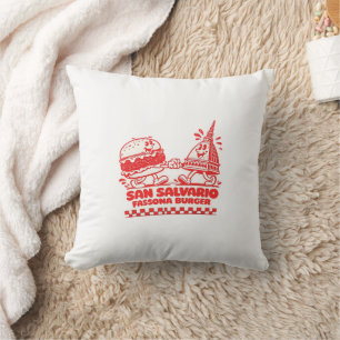 Cojín Decorativo San Salvario Fassona Burger - Dibujo animado retro