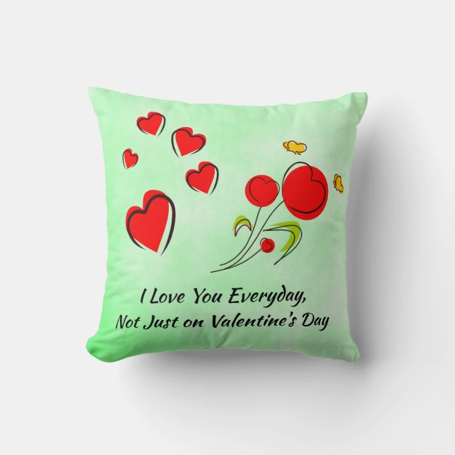 Cojín Decorativo San Valentín de corazón rojo (Anverso)