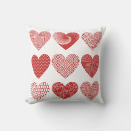 Cojín Decorativo San Valentín lindo amor dulce patrón de corazón ro