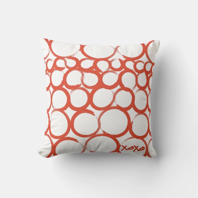 Cojín Decorativo San Valentín Pintado XOXO (Anverso)