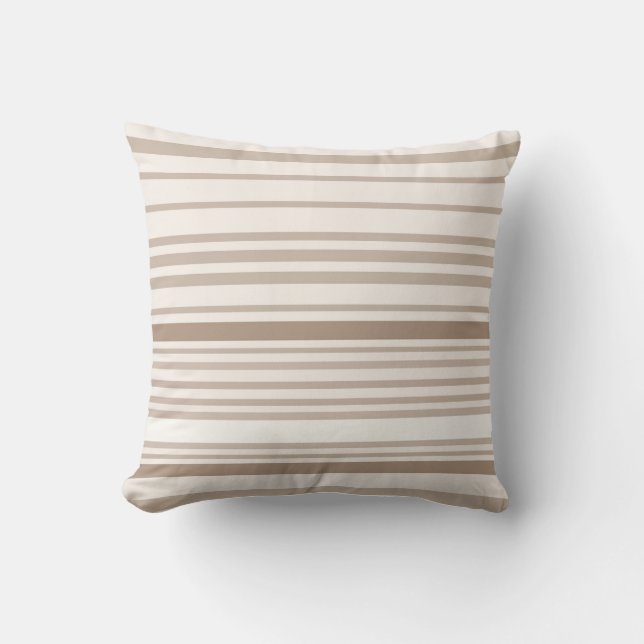 Cojín Decorativo  Sand and White Linen Stripes (Anverso)