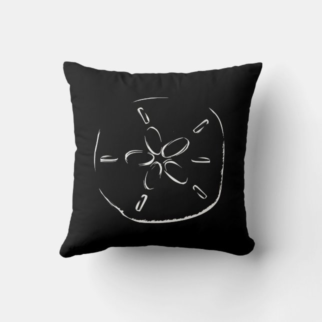 Cojín Decorativo Sand Dollar Drawing Black (Reverso)