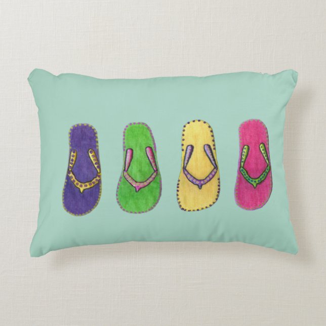 Cojín Decorativo Sandalias de la playa (Anverso)