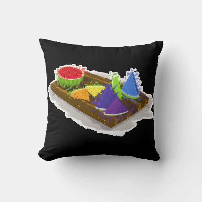 Cojín Decorativo sandía arcoiris (Anverso)