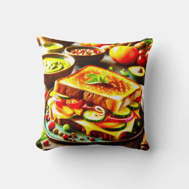 Cojín Decorativo Sanos Reuniones Indulgentes: Un Delicioso Queso A  (Anverso)