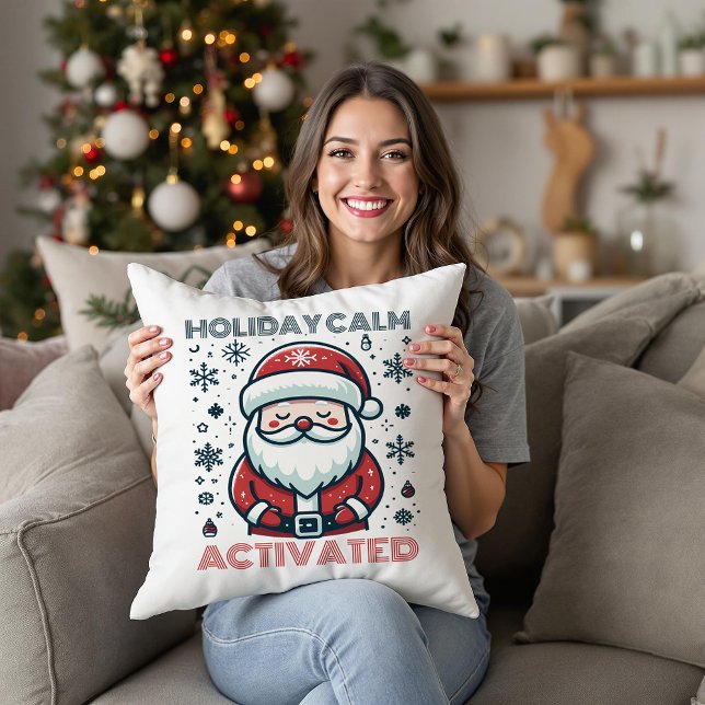 Cojín decorativo Santa activado de calm de vacacio (Subido por el creador)