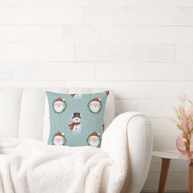 Cojín Decorativo Santa And Frosty Throw Pillow (Sofá)