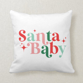 Cojín Decorativo Santa Baby Navidad Fuente Moderna Colorida