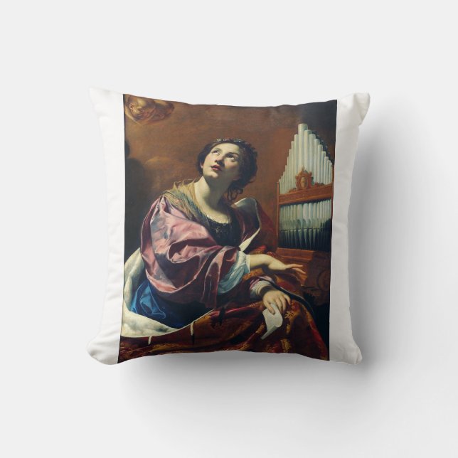 Cojín Decorativo Santa Cecilia por Simon Vouet (Anverso)