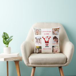 Cojín Decorativo Santa Celebra Nombre de Foto Múltiple