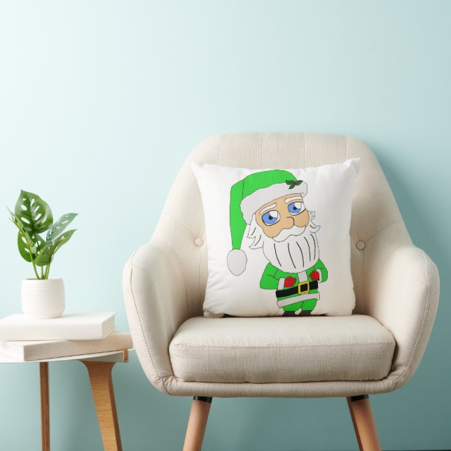 Cojín Decorativo Santa Chibi traje verde (Silla)