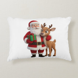Cojín Decorativo Santa Claus and Rudolph Cartoon