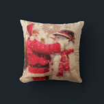 Cojín Decorativo Santa claus and snowman in snowfall<br><div class="desc">snowman santa claus christmas, 
cold colorful smile friends , 
scarf element frozen happiness, 
joy cheerful snowflake fun, 
smile red hat year, 
funny new xmas season, 
gift happy winter merry, 
art painting character celebration, 
happy snowfall snow holiday, 
christmas snowman santa claus , </div>