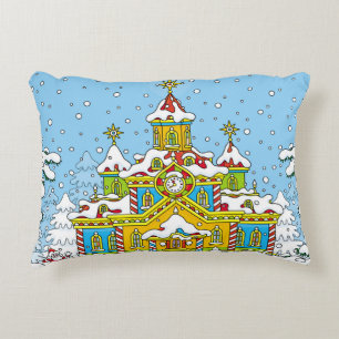 Cojín Decorativo Santa Claus casa, claus, casa, invierno, escarcha,