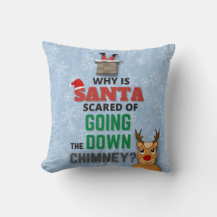 Cojín Decorativo Santa Claus chimenea copos de nieve chiste diverti