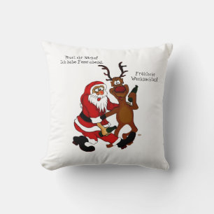 Cojín Decorativo Santa Claus con alce - Navidades felices