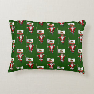 Cojín Decorativo Santa Claus Con Bandera De California