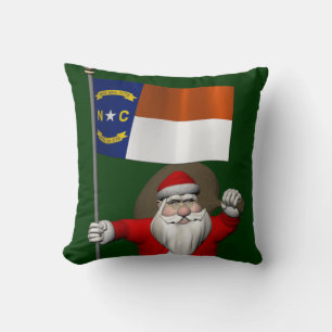 Cojín Decorativo Santa Claus Con El Diseño De Carolina Del Norte