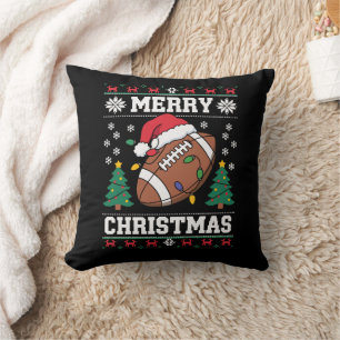 Cojín Decorativo Santa Claus con estilo de suéter feo de Navidad y