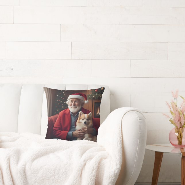 Cojín Decorativo Santa Claus con perro (Sofá)
