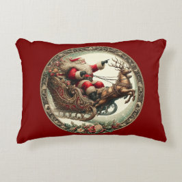 Cojín Decorativo Santa Claus en trineo y renos