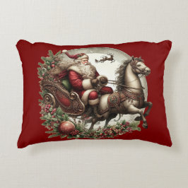 Cojín Decorativo Santa Claus en un trineo y un caballo