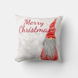 Cojín Decorativo Santa Claus Gnome sobre el campo de nieve