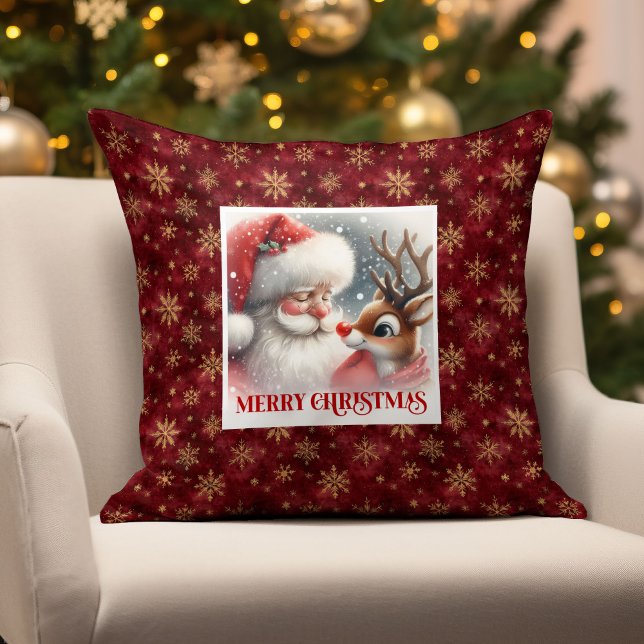 Cojín Decorativo Santa Claus Rudolph Holiday Throw Pillow Decor  (Santa Claus Rudolph Holiday Throw Pillow Decoration

)