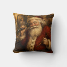 Santa Claus Vintage al Teléfono Pintura al Óleo