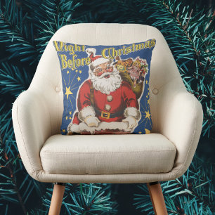 Cojín Decorativo Santa Claus Vintage, Era la Noche Antes de Navidad