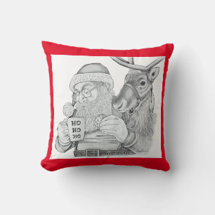 Cojín Decorativo Santa Claus y los renos