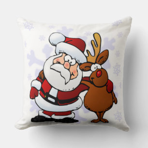 COJÍN DECORATIVO SANTA CLAUS Y RUDOLPH