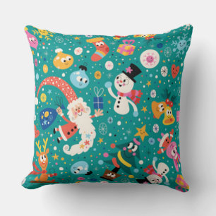 Cojín Decorativo Santa Claus y sus amigos merry